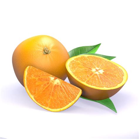 3d Orange Half Slice