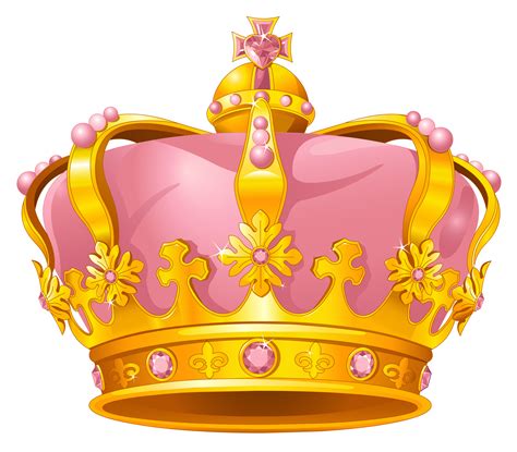 Golden Pink Crown Png Clipart