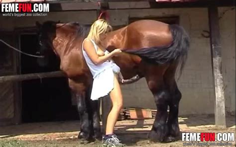 Young Slut Shows Off Boobs To A Horse And Makes The Animal Starve For
