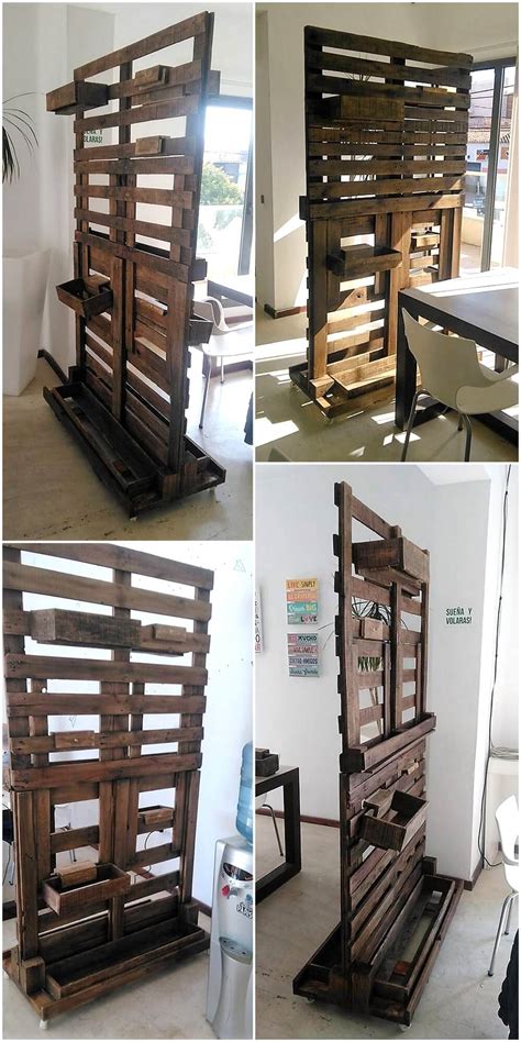 Repurposed Wood Pallets Made Room Divider Idea Wood Pallet Furniture