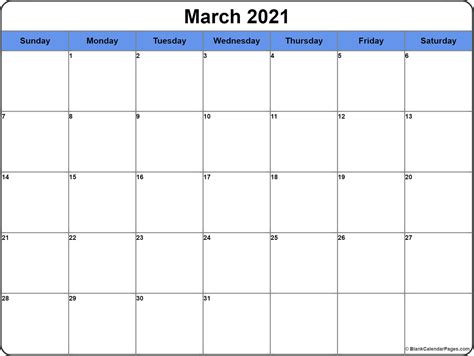 Looking for printable calendar 2021? March 2021 calendar | free printable monthly calendars