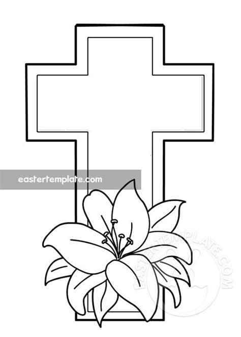 Cross With Lily Template Easter Template