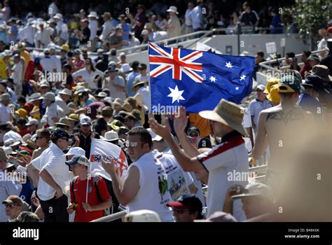 Members Of The Barmy Army At A Cricket Match In Perth Western