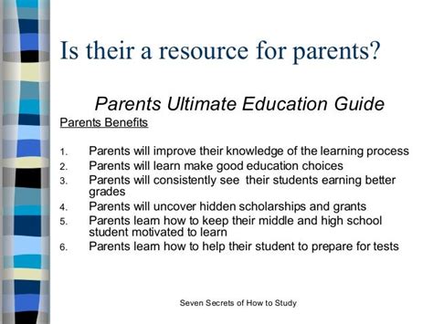 Parents Ultimate Education Guide Resource For Parents And Schools