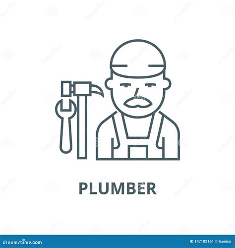 Plumber Vector Line Icon Linear Concept Outline Sign Symbol Stock