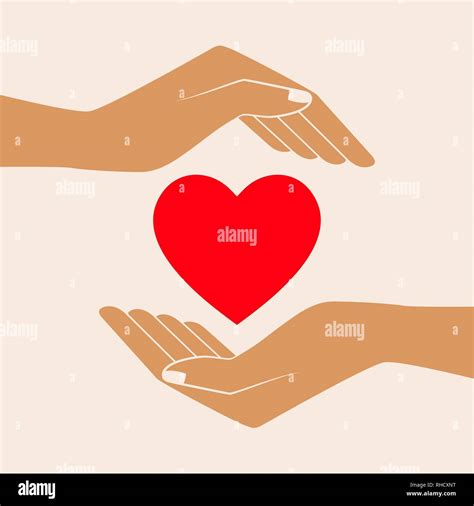 Hands Holding Heart Shape Vector Icon Isolated Vector Illustration