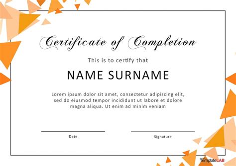Certificate Of Completion Word Template Best Creative Template Design