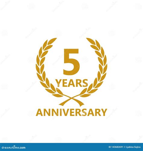 Simple 5 Anniversary Icon Anniversary Decoration Template Stock Vector