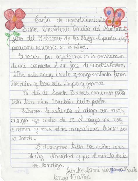 COMEDOR "SAN JOSÉ". CAÑETE CARTAS DE GRATITUD