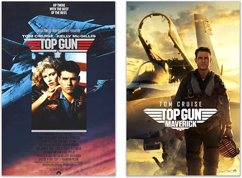 Bigwigprints Top Gun Maverick And Top Gun 1986 Movie Poster Prints Set Of 2