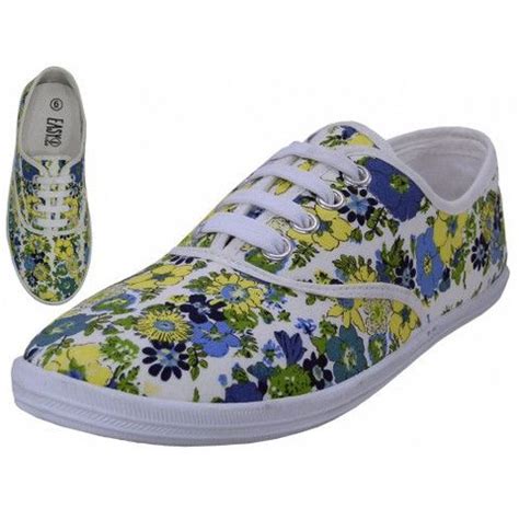 The unique design of canvas shoes. Wholesale Women's Blue/Yellow Floral Printed Canvas Shoe ...