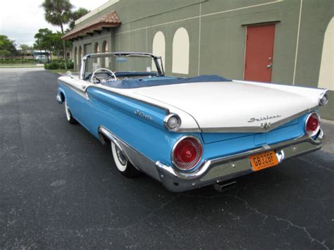 A bright yellow convertible at a massachusetts car show. Ford Galaxie Convertible 1959 BLUE AND WHITE For Sale. A9EC235035 1959 FORD SUNLINER FAIRLANE ...