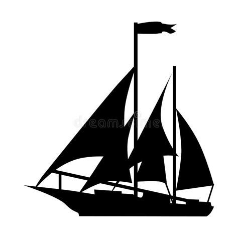 Sailing Ship Silhouette Stock Vector Illustration Of Black 79442931