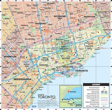 Toronto Mapa Mapa De La Ciudad De Toronto Canadá