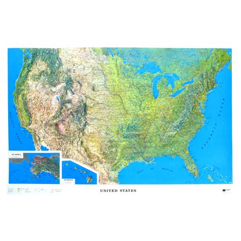 Hubbard Scientific Raised Relief Map Us Ncr Series 42 X 28