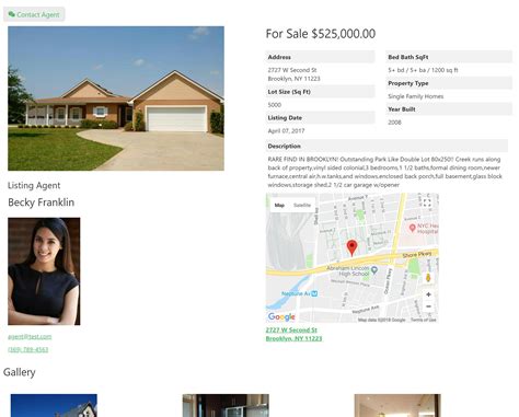 Online database and workflow templates: Real Estate Listings