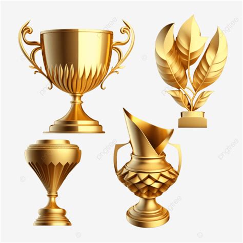 Realistic Trophy Gold Cup Vector Hd Images Trophy Trophy Set Golden