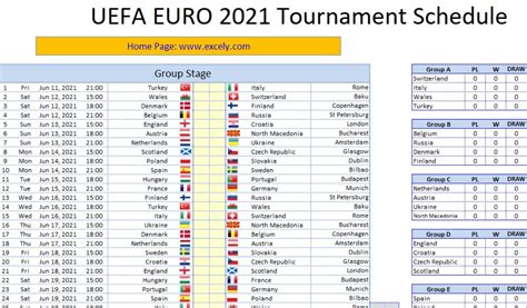 Click to view full picture. Euro 2020/2021 Schedule Excel Template - Download - CHIP