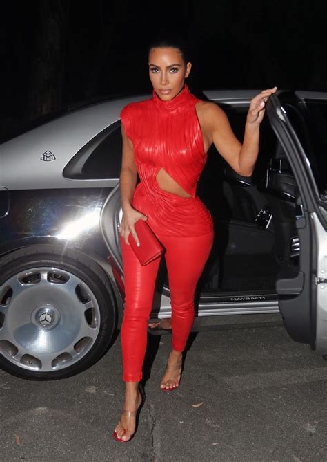 kim kardashian oozes sex appeal in red hot leather outfit that clings to curves mirror online