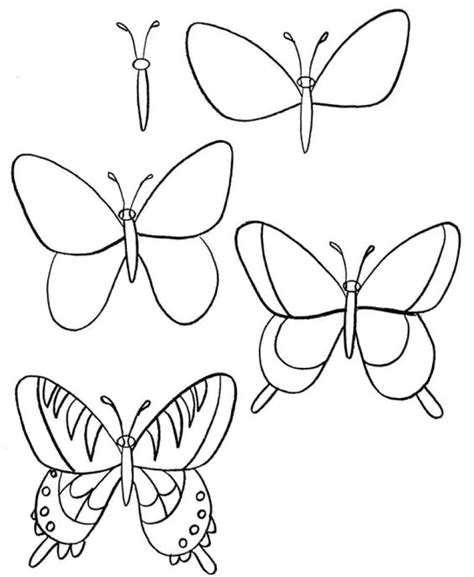 How To Draw Butterfly For Kids Step By Step Drawing Photos