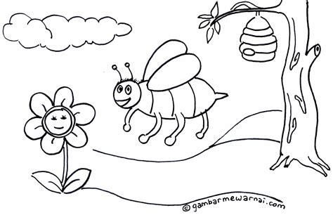 Download gambar gambar untuk mewarnai bagi anak paud gambar via pinterest.com. Contoh Gambar Mewarnai Lebah - Gambar Mewarnai - Gambar ...