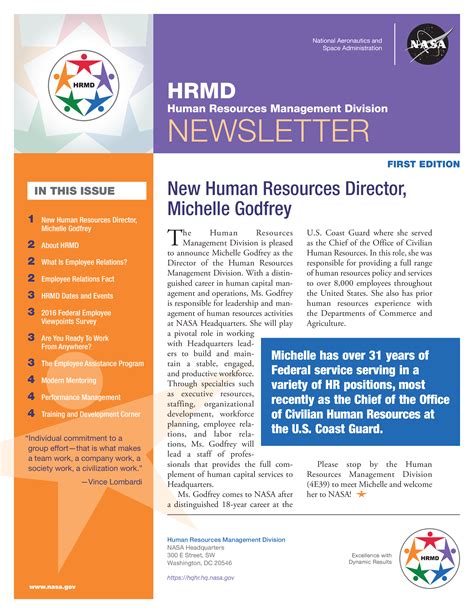 Monthly Human Resources Newsletter Example Templates At