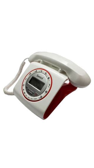 Buy Beetel M73 Corded Landline Phone Retro Design White And Red