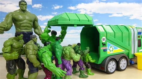 Various Size Of Hulk Go Into The Garbage Truck Marvel Toy ハルクがゴミ収集車に