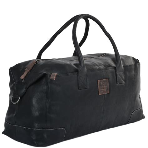 Ashwood Ashwood Luxury Xlarge Leather Travel Holdall 4556 Black