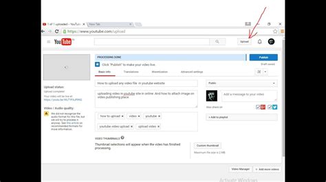 How To Upload Any Video File In Youtube Website Youtube