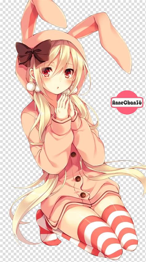Render Anime Bunny Girl Anime Female Character Transparent Background