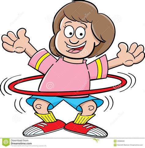Cartoon Girl With A Hula Hoop Stock Vector Illustration 29088008