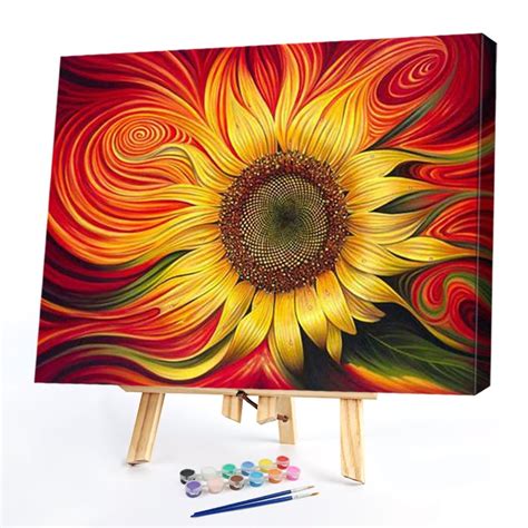Vortex Sunflower Paint By Numbers Kit40x50cm