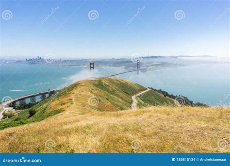 View Towards Golden Gate Bridge As Seen From The Hiking Trails In Marin