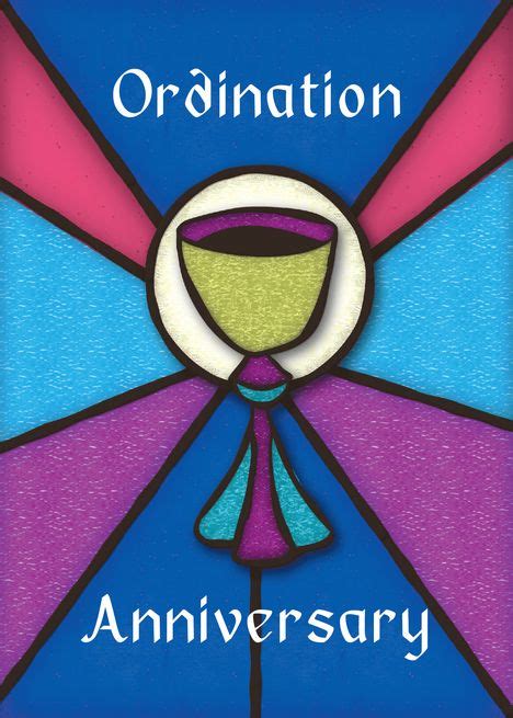 Priest Anniversary Of Ordination Congratulations Stained Glass Card Ad