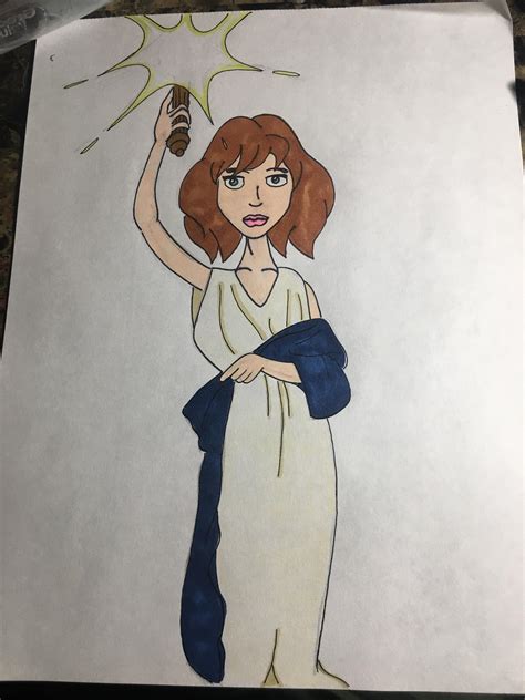 Heres I Drawed April Oneil As The Torch Lady From The Columbia Logo