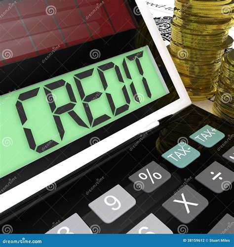 Credit Calculator Shows Financing Borrowing Or Loan Stock Illustration