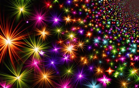 Wallpaper Bright Lights New Year Christmas Stars Colorful Images