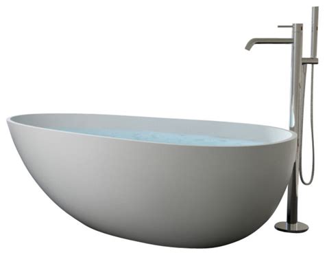 Fits into conventional 60″ inch tub space. Stone Resin Freestanding Bathtub, Matte, Extra Large ...