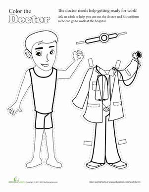 Among us christmas coloring pages. Make a Paper Doll: Doctor | Worksheet | Education.com ...