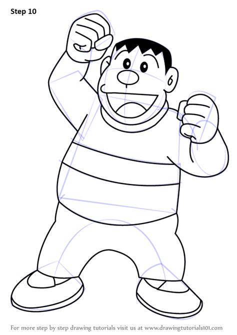 How To Draw Gian From Doraemon Doraemon Step By Step