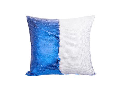 Flip Sequin Pillow Coverdark Blue W White 4040cm 10pack Bestsub
