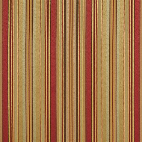 Sage Green Red And Gold Thin Striped Silk Look Upholstery