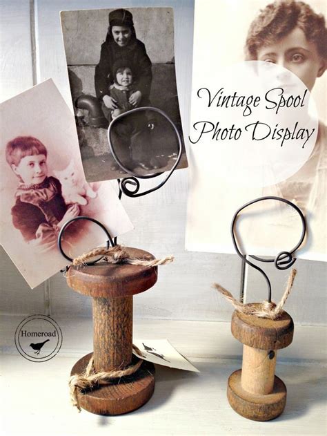 Vintage Spool Photo Display Photo Displays Wooden Spool Crafts