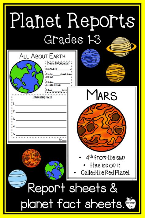 Planet Research Project Solar System And Planets Activities