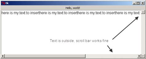 Tkinter Python Tk Scrollbar Becomes Inactive Once Text Is Outside The