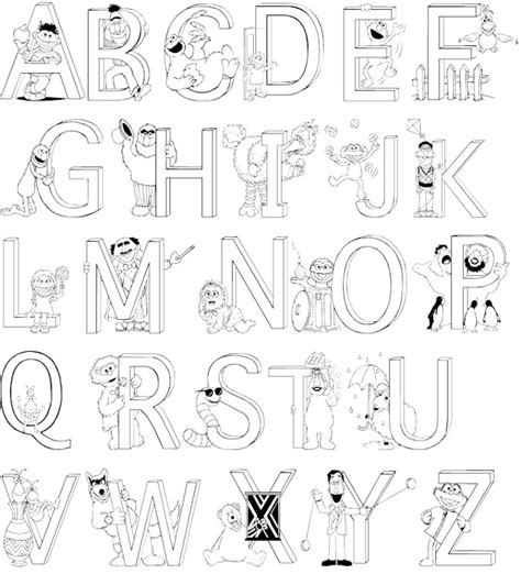Funny Alphabet Letters Coloring Pages
