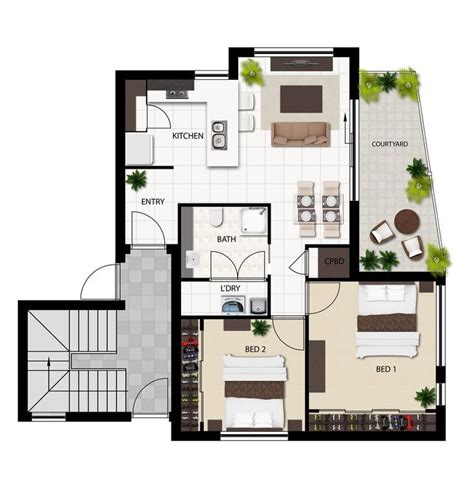 2d Colour Floor Plan 11 Different Floor Plans Produced In Total For