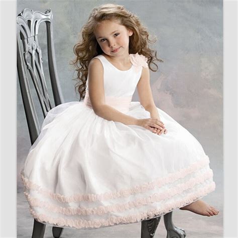 2015 Hot Sale White Tulle Flower Girl Dresses For Weddings Scoop