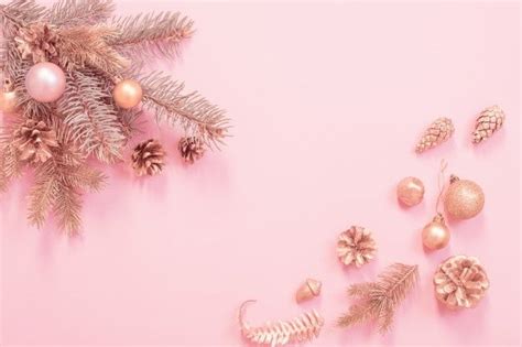 Premium Photo Beautiful Modern Christmas Background In Gold And Pink